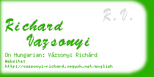 richard vazsonyi business card