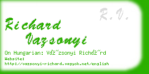 richard vazsonyi business card